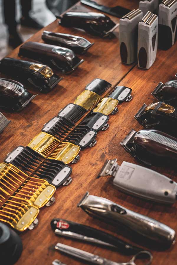 An array of Hair Clippers and attachments